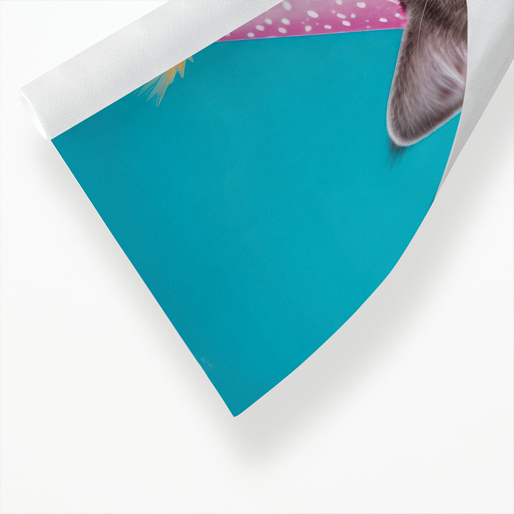 Cat with a pink party hat - Art Print