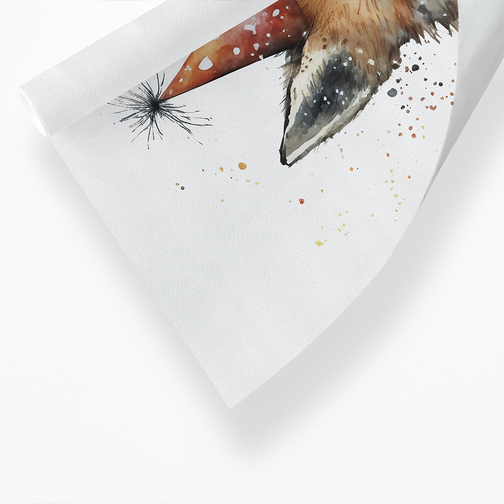 fox wearing a party hat - Art Print