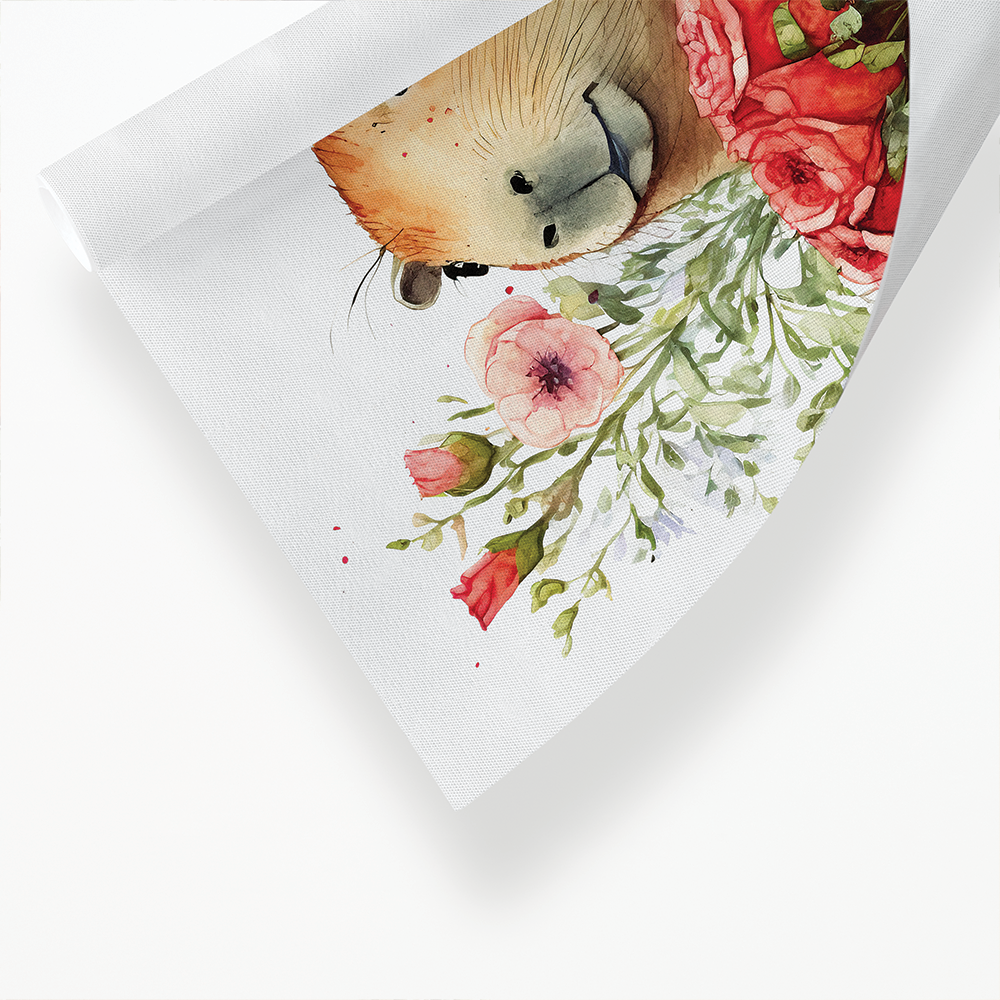 Capybara bringing flowers - Art Print
