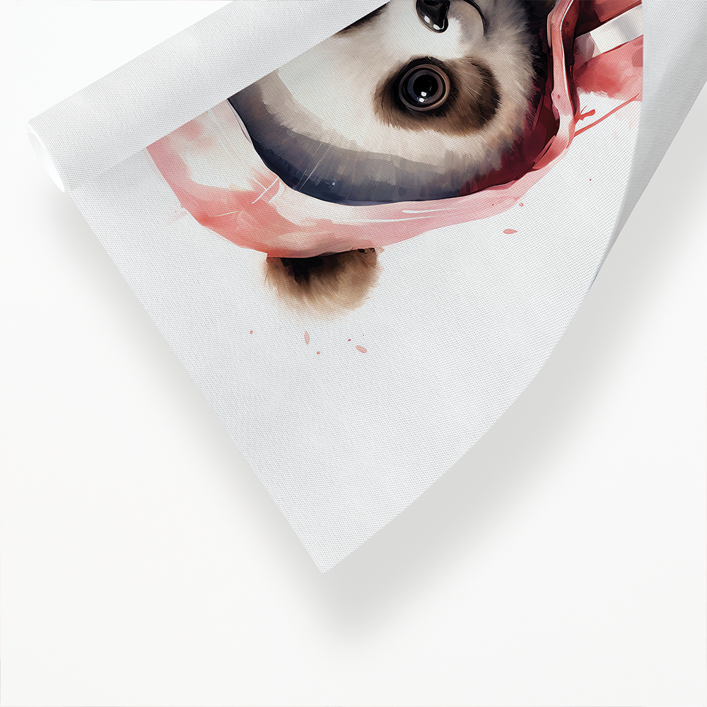 Panda wearing red raincoat - Art Print