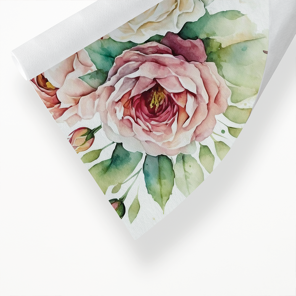 Happy Birthday Pink And White Roses - Art Print