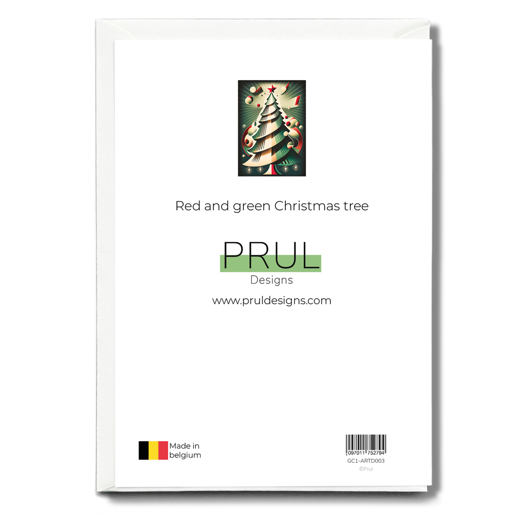 Red and green Christmas tree - Greeting Card