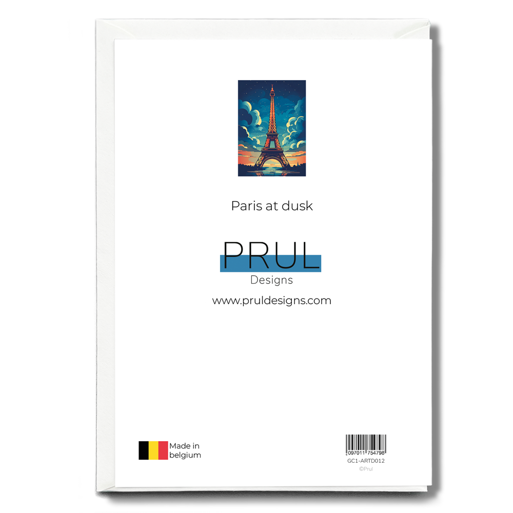 Paris at dusk - Greeting Card