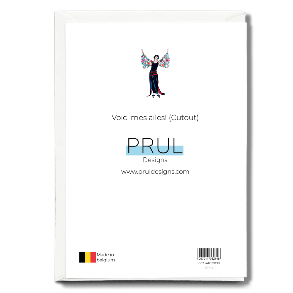 Voici mes ailes! (Cutout) - Greeting Card