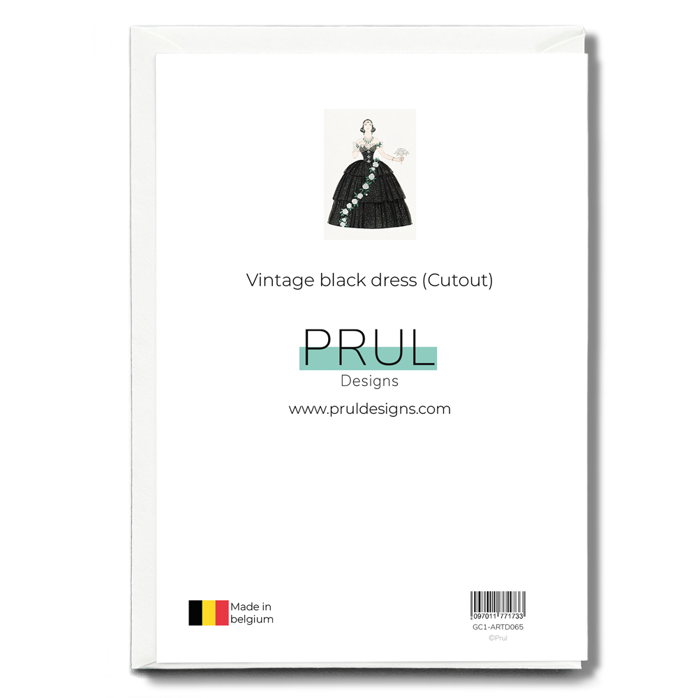 Vintage black dress (Cutout) - Greeting Card