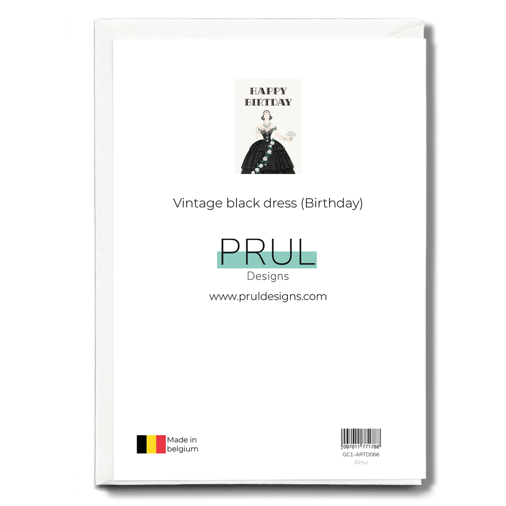 Vintage black dress (Birthday) - Greeting Card