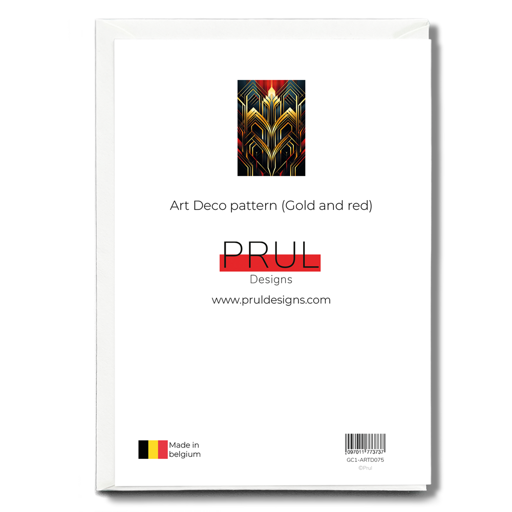 Art Deco pattern (Gold and red) - Greeting Card
