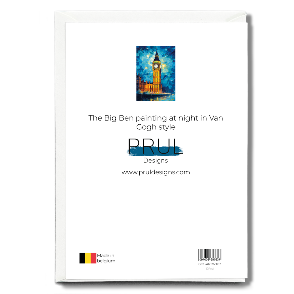 The Big Ben painting at night in Van Gogh style - Greeting Card