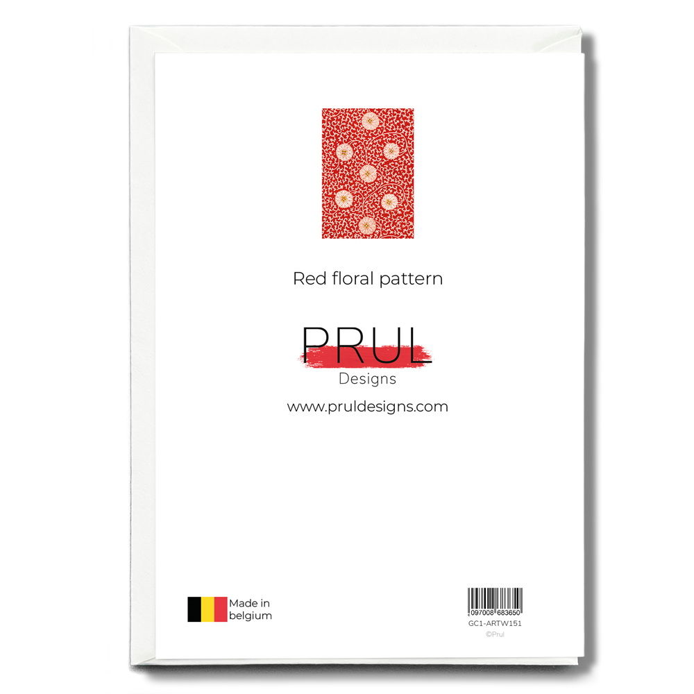 Red floral pattern - Greeting Card