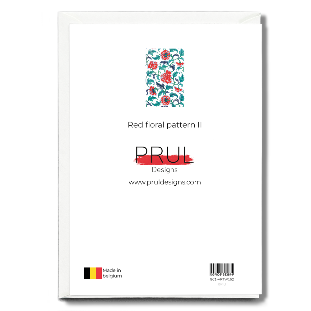 Red floral pattern II - Greeting Card