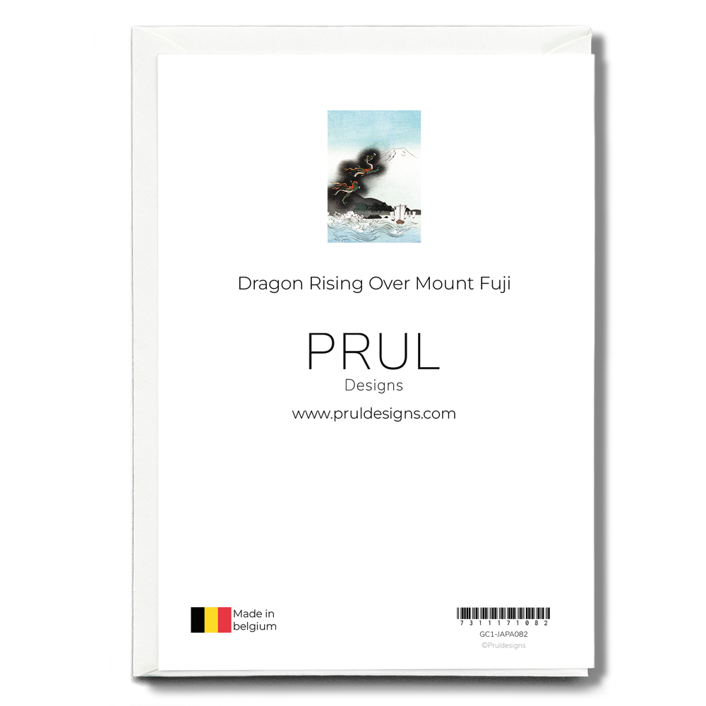 Dragon Rising Over Mount Fuji - Greeting Card