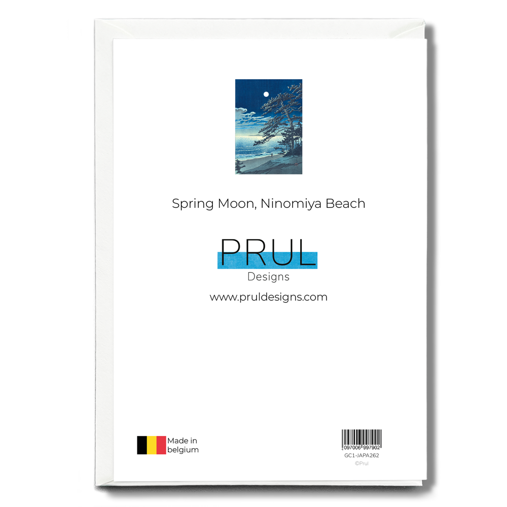 Spring Moon, Ninomiya Beach - Greeting Card