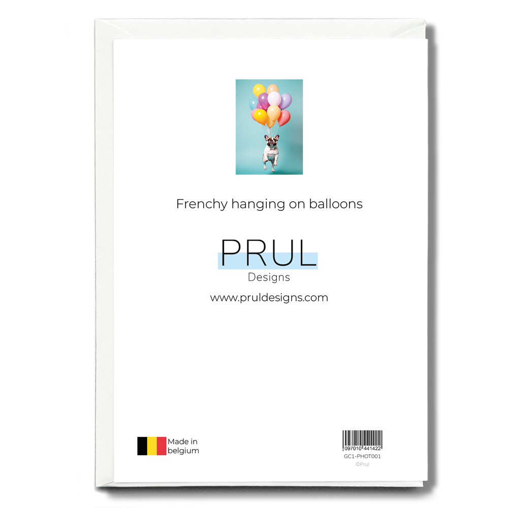 Frenchy hanging on balloons - Greeting Card