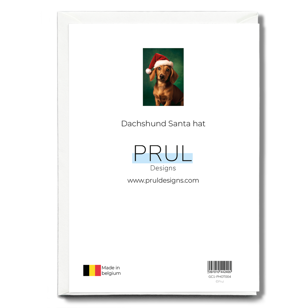 Dachshund Santa hat - Greeting Card