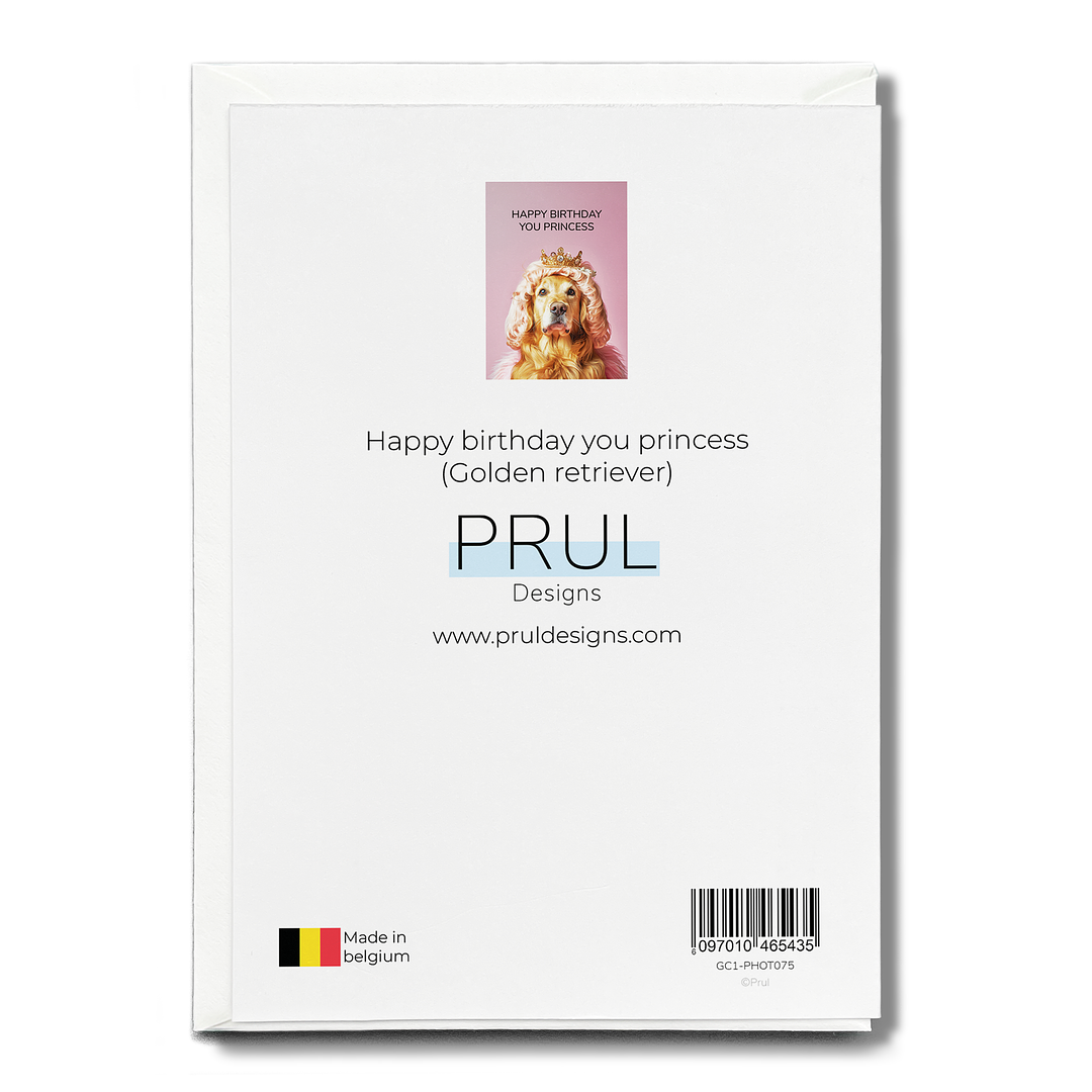 Happy birthday you princess (Golden retriever) - Greeting Card