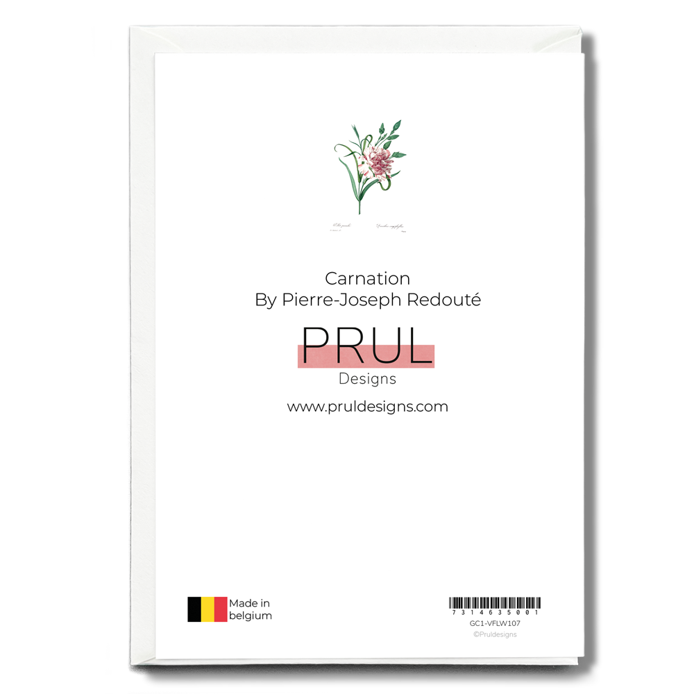 Carnation By Pierre-Joseph Redouté - Wenskaart