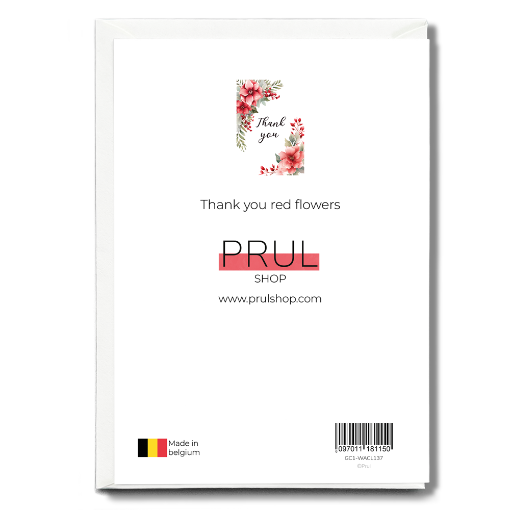 Thank you red flowers - Greeting Card