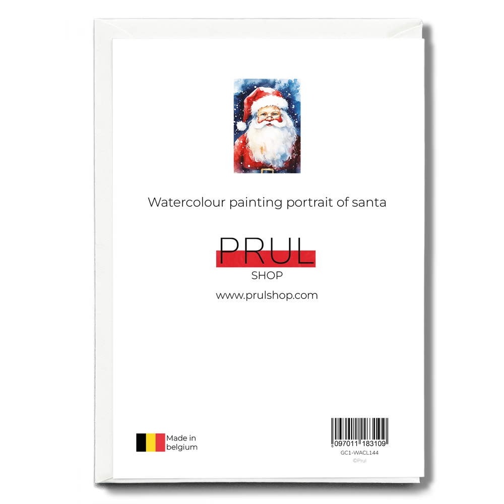 Watercolour painting portrait of santa - Greeting Card