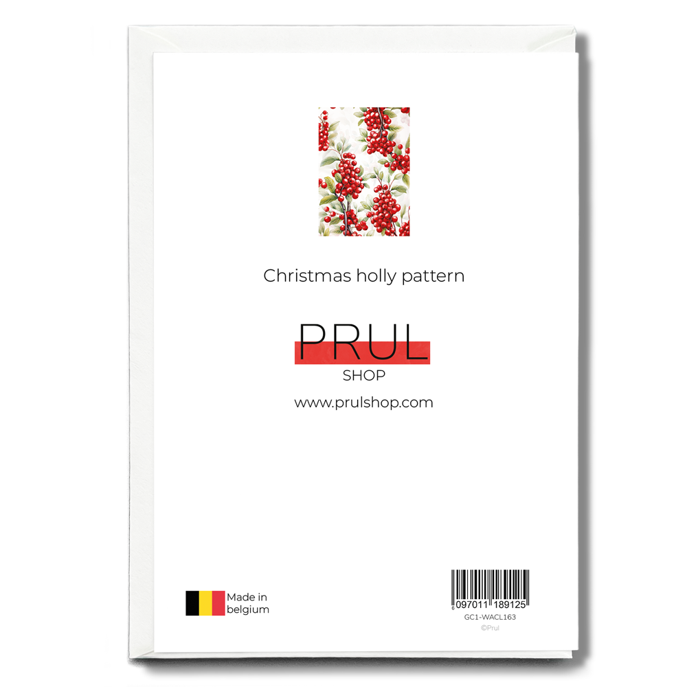 Christmas holly pattern - Greeting Card