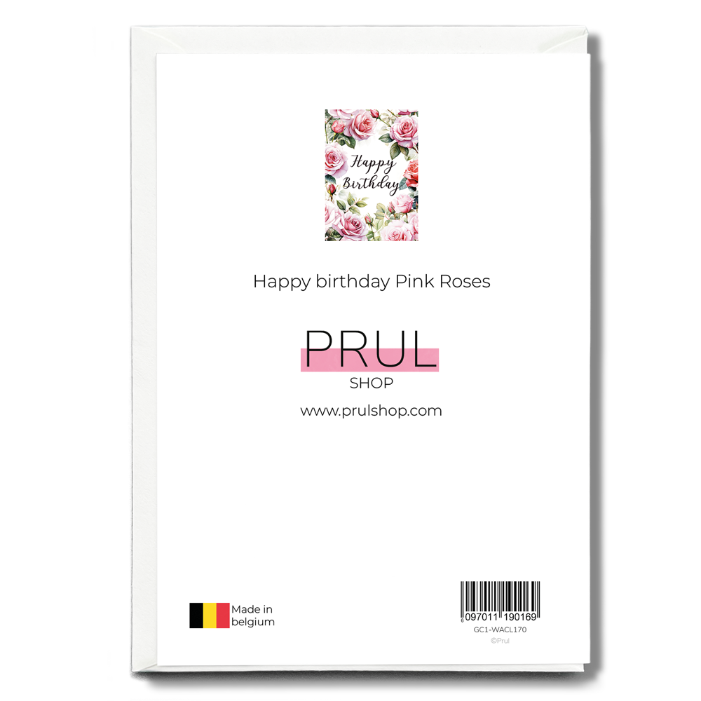 Happy birthday Pink Roses - Greeting Card