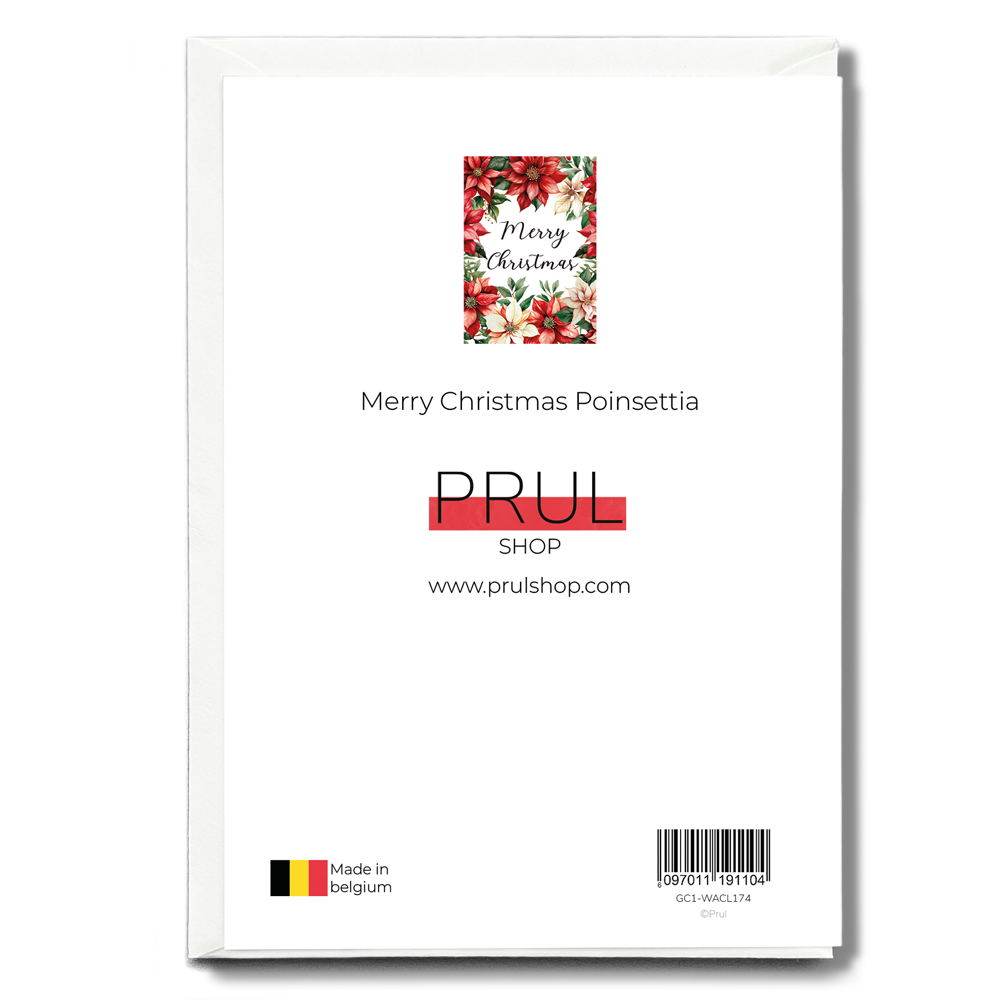 Merry Christmas Poinsettia - Greeting Card