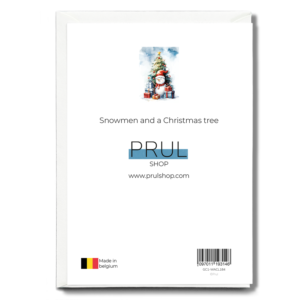 Snowmen and a Christmas tree - Greeting Card