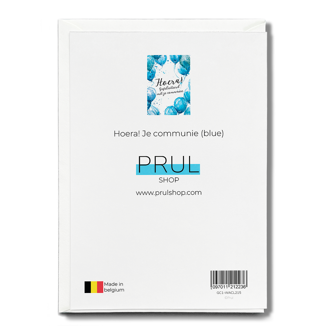 Hoera! Je communie (blue) - Greeting Card