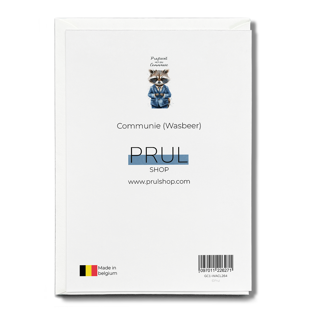 Communie (Wasbeer) - Greeting Card
