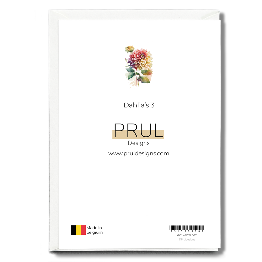 Dahlia's 3 - Wenskaart
