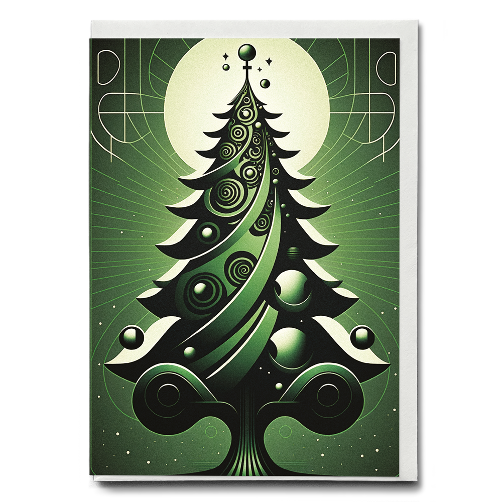 Green Christmas tree - Greeting Card