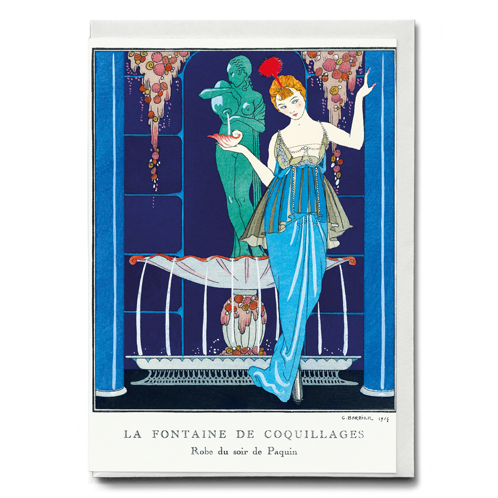 La Fontaine de coquillages: Robe du soir de Paquin - Greeting Card
