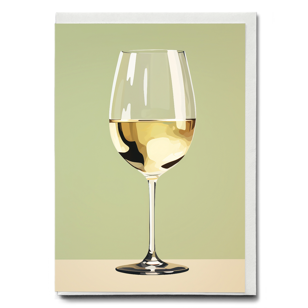 White wine - Greeting Card