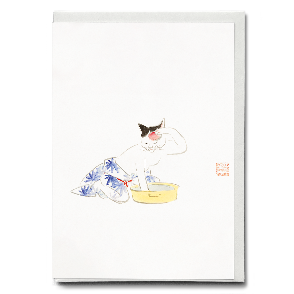Album of Ichiryusai Hiroshige's Sketches (Cat) by Utagawa Hiroshige - Greeting Card