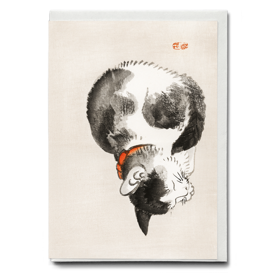 Sleeping cat by Kōno Bairei.  - Greeting Card
