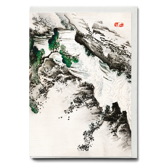 Waterfall by Kōno Bairei - Greeting Card