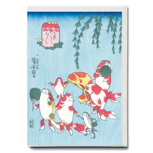 Goldfish Bubble Vendor By Utagawa Kuniyoshi - Greeting Card