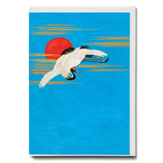 Flying Sarus crane - Greeting Card