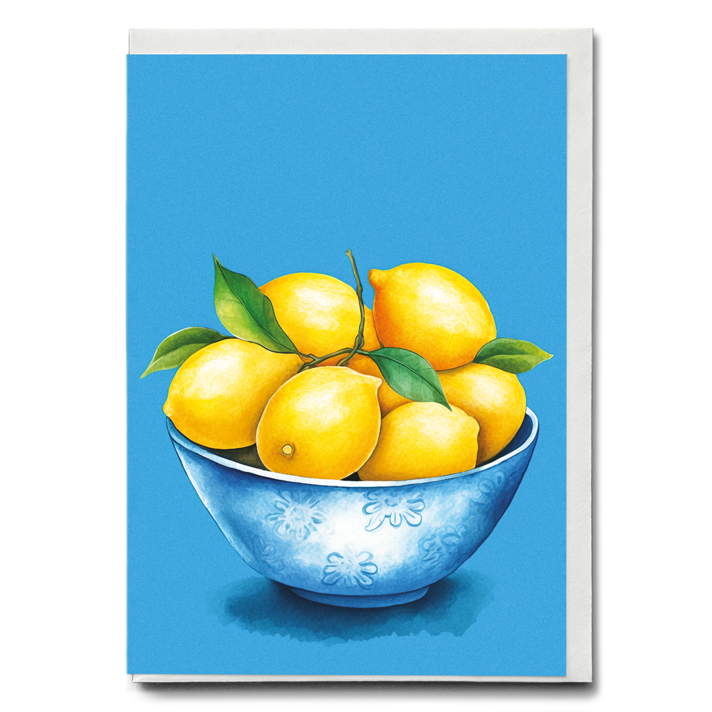 Bowl with lemons - Greeting Card