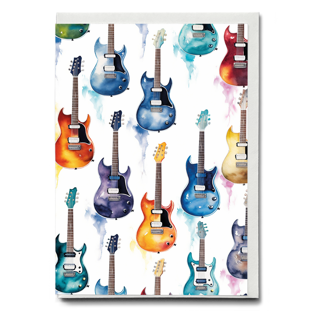 Pattern of guitars - Greeting Card