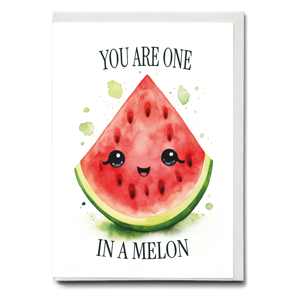 One i a melon Watercolour style - Greeting Card