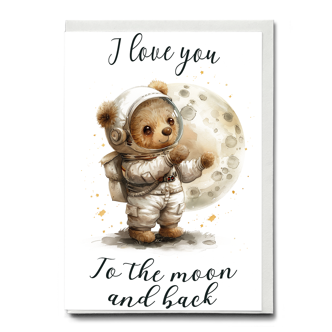 to the moon and back - Greeting Card
