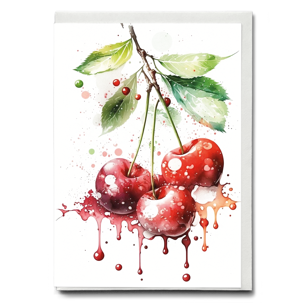 Red Cherries 3 - Wenskaart
