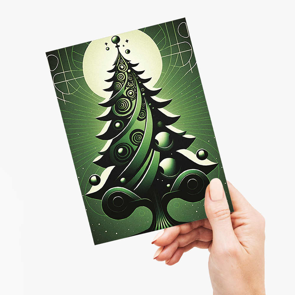 Green Christmas tree - Greeting Card