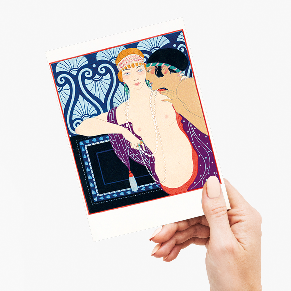 Les Trois Beautes de Mnasidika by George Barbier - Greeting Card