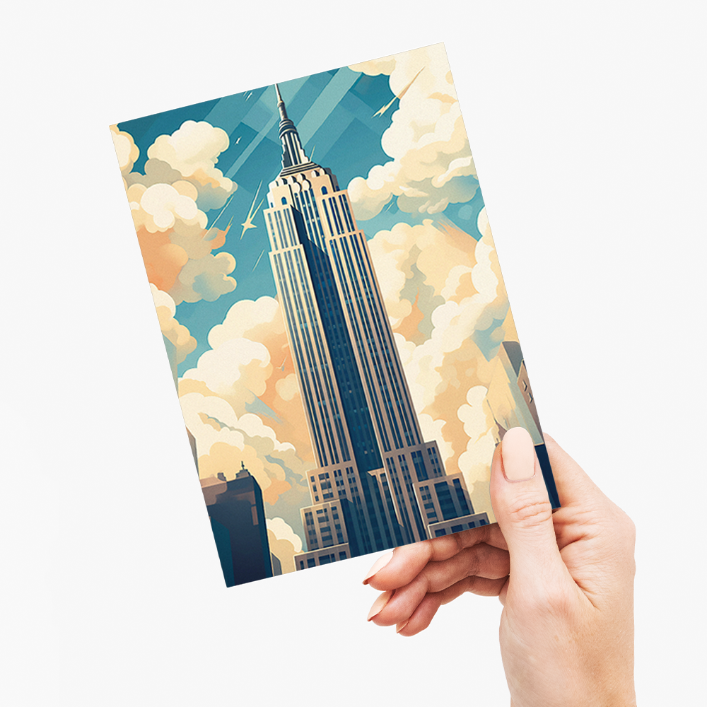 Empire State Building Art Deco style - Greeting Card