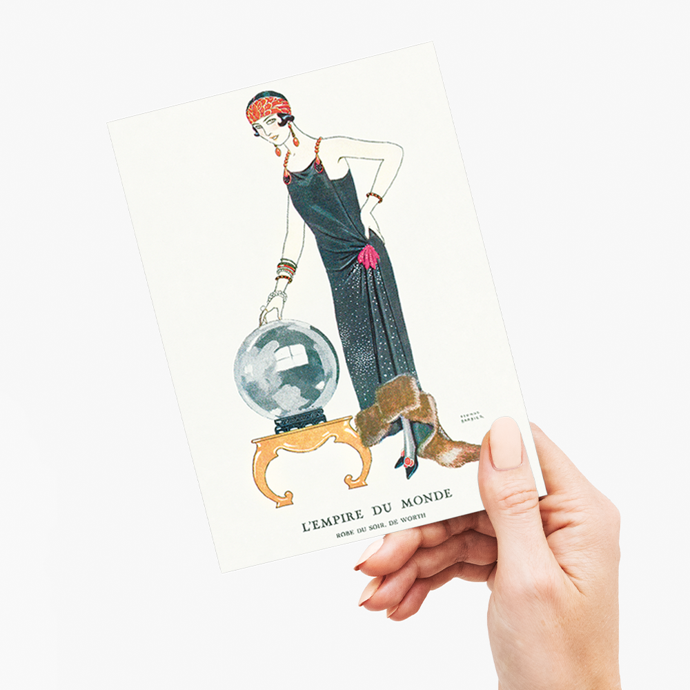 L'Empire du monde: Robe du soir, de Worth - Greeting Card