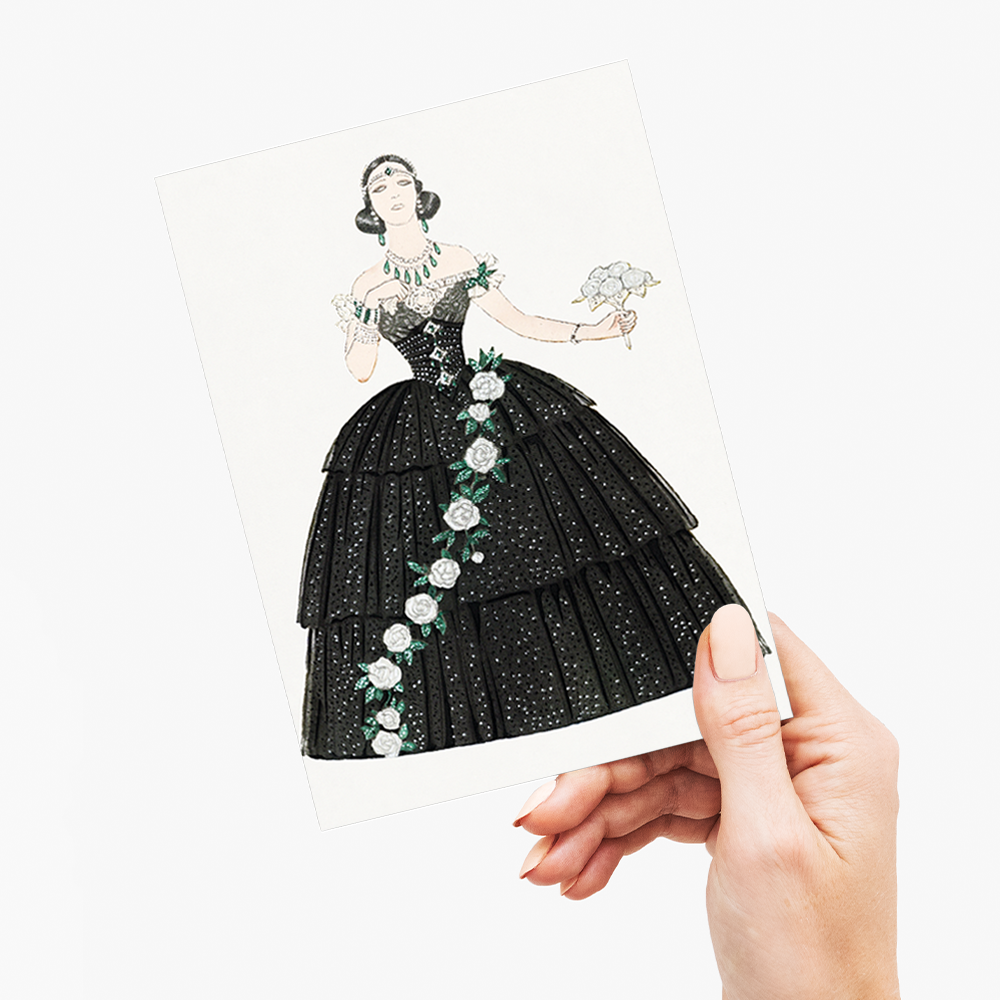 Vintage black dress (Cutout) - Greeting Card