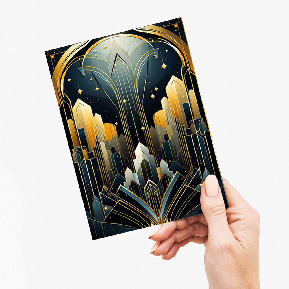 Art Deco pattern (Gold) - Greeting Card