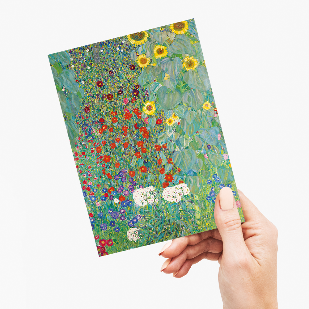 Farm Garden with Sunflowers By Gustav Klimt - Greeting Card