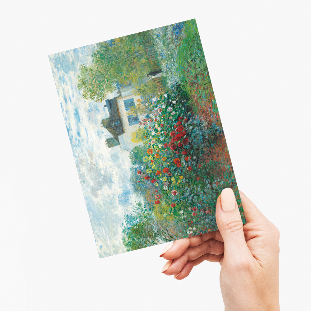 A Corner of the Garden with Dahlias By Claude Monet - Greeting Card